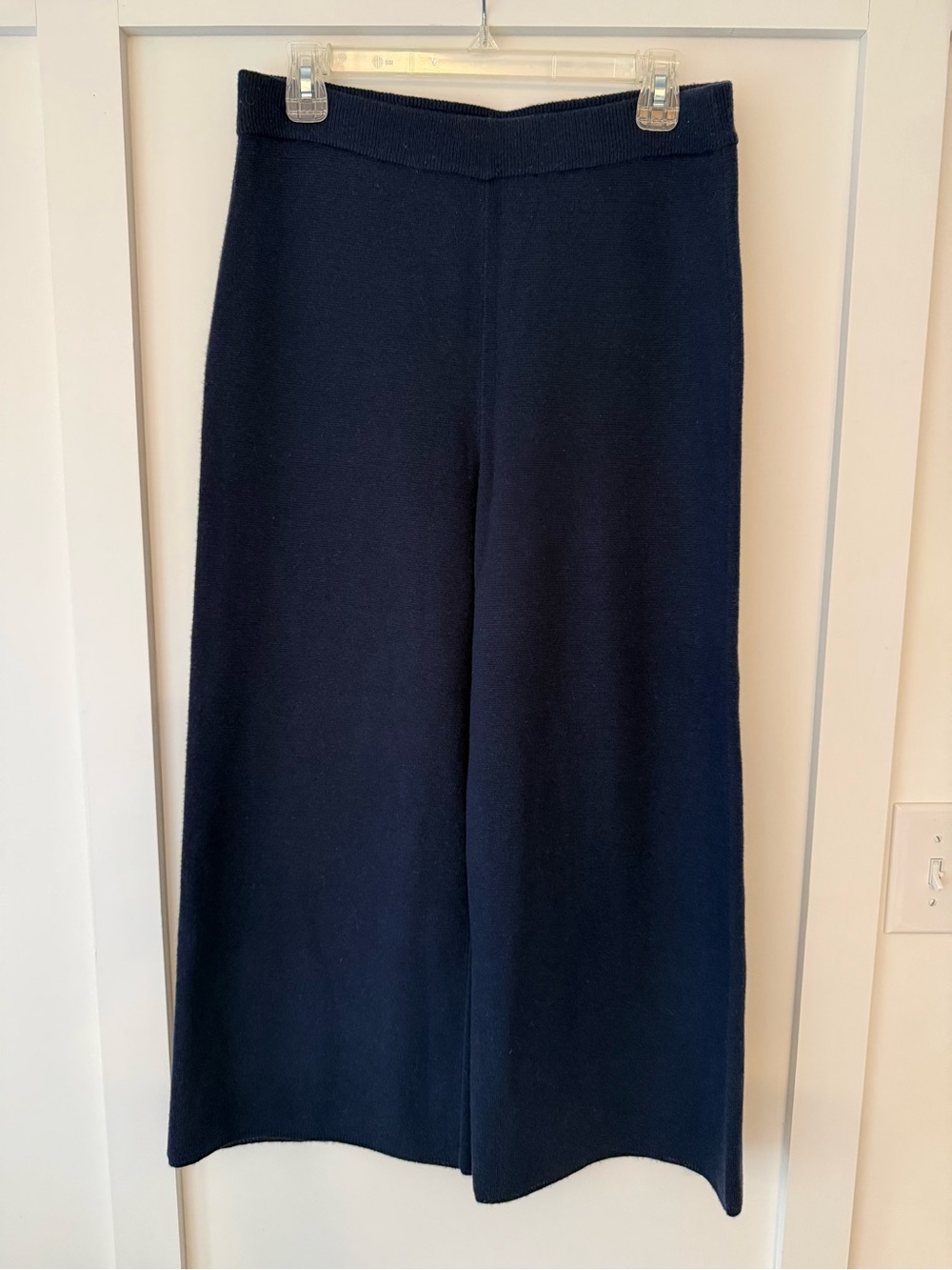J. Crew | Cotton-Merino Wool Cropped Wide Leg Sweater Knit Pants | M